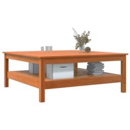 Berkfield Home Coffee Table Wax Brown 100x100x40 cm Solid Wood Pine - Size: 100 x 100 x 40 cm - thumbnail 4