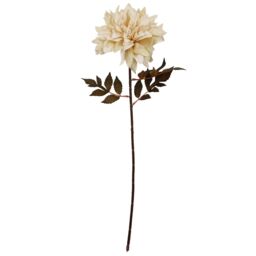 Leaf Pack of 6 x 55cm Dahlia Flower Stem - Dusty Cream in White - Size: 6 x 55 cm - thumbnail 4