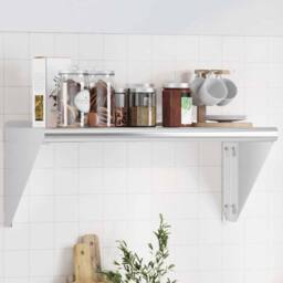 Berkfield Home Wall Shelf 75x30x31 cm Silver Stainless Steel - Size: 75 x 30 x 31 cm