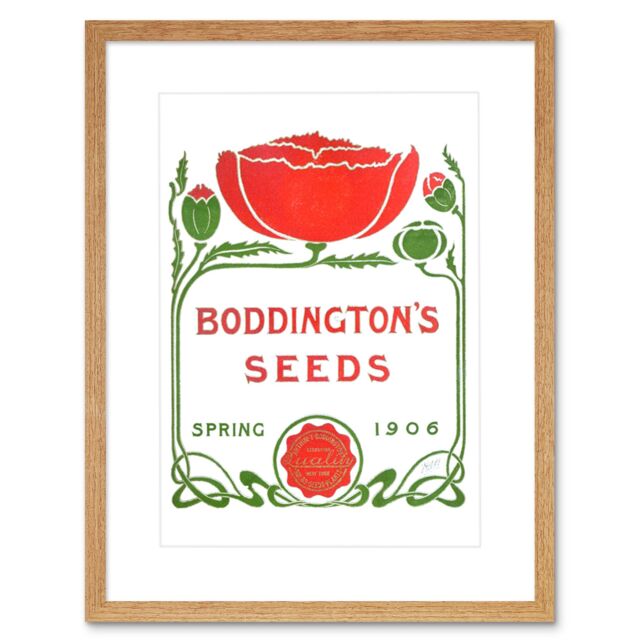 "Artery8 Wall Art Print Boddingtons Seeds Spring 1906 Artwork Framed 9X7 Inch in Beige - Size: W7"" x H9""" - image 1