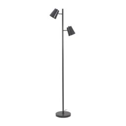 ValueLights Bibi 2 Way Adjustable Multi-Directional Metal Floor Lamp with LED Bulbs in Charcoal - thumbnail 2