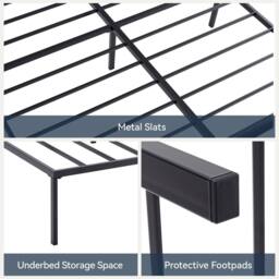 MCC Direct Metal Bed frame Black Metal Mattress base Florence - Size: King - thumbnail 5
