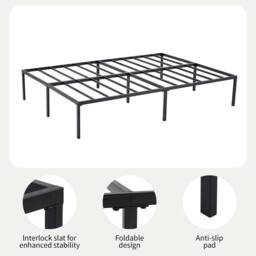 MCC Direct Metal Bed frame Black Metal Mattress base Florence - Size: King - thumbnail 4
