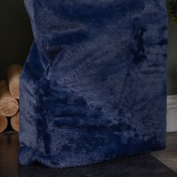 Samuel Alexander Blue Soft Plush Christmas Sack with White Faux Fur Trim & Pom Poms - thumbnail 6