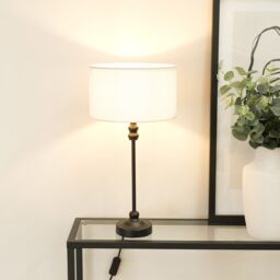 ValueLights Maggie Metal Candlestick Slim Table Lamp Base in Black - thumbnail 3