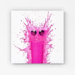 Warren Reed - Designer Pink Splashart Glass With Glasses Canvas - Size: w40 inch x h40 inch - thumbnail 1