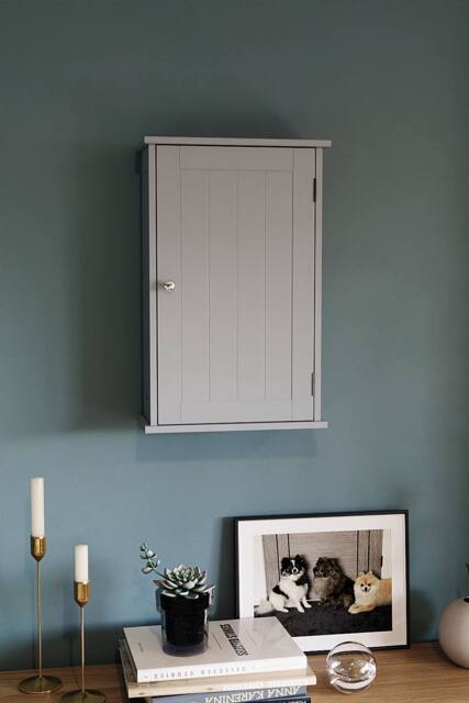 HD Designs Priano 1 Door Wall Cabinet With Shelves Bathroom Cabinet in Grey - image 1