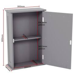 HD Designs Priano 1 Door Wall Cabinet With Shelves Bathroom Cabinet in Grey - thumbnail 2