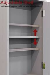 HD Designs Priano 1 Door Wall Cabinet With Shelves Bathroom Cabinet in Grey - thumbnail 5