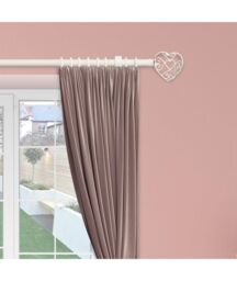 New Edge Blinds 13 - 16mm Heart End Metal Curtain Pole Set - Cream - Size: 120 cm - 210 cm - thumbnail 5