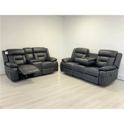 Snugg Furniture UK Limited (3+2 Seater) Novan Electric Recliner Sofa Suite, 3+2, Armchair in Black - thumbnail 1