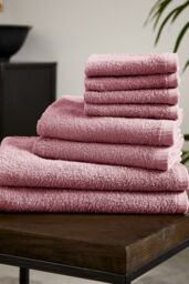 Catherine Lansfield 'Quick Dry Cotton' 8 Piece Towel Set in Pink