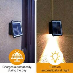 Obasyhig Solar-Powered Waterproof Outdoor Wall Sconces in Yellow - thumbnail 4
