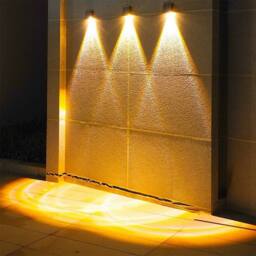 Obasyhig Solar-Powered Waterproof Outdoor Wall Sconces in Yellow - thumbnail 5