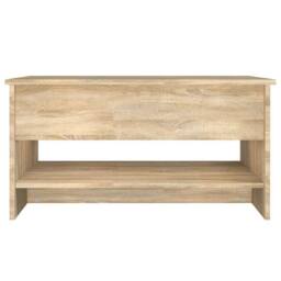 Berkfield Home Coffee Table Sonoma Oak 80x50x40 cm Engineered Wood in Light Tan - Size: 80 x 50 x 40 cm - thumbnail 6