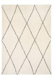Kukoon Machine Washable Shaggy Rug Beige Trellis Fluffy Bedroom Carpet - Size: 120 cm x 170 cm - thumbnail 1