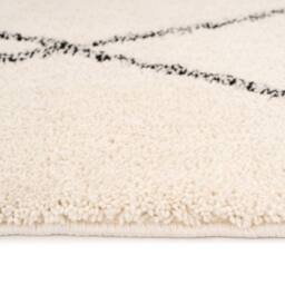 Kukoon Machine Washable Shaggy Rug Beige Trellis Fluffy Bedroom Carpet - Size: 120 cm x 170 cm - thumbnail 5