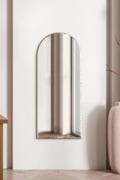 "MirrorOutlet The Arcus - Frameless Arched Leaner/Wall Mirror 47"" X 20"" (120CM X 50CM) in Silver - Size: 1 Pack"