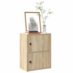 Berkfield Home Bookcase Sonoma Oak 40x24x52 cm Engineered Wood in Light Tan - Size: 40 x 24 x 52 cm - thumbnail 2