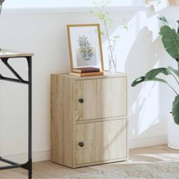 Berkfield Home Bookcase Sonoma Oak 40x24x52 cm Engineered Wood in Light Tan - Size: 40 x 24 x 52 cm - thumbnail 3