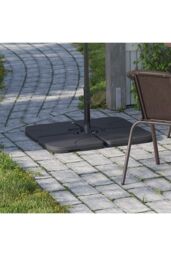 Living and Home 3M Large Square Canopy Rotatable Tilting Garden Rome Umbrella Cantilever Parasol with Square Fillable Base, Light Grey - thumbnail 4