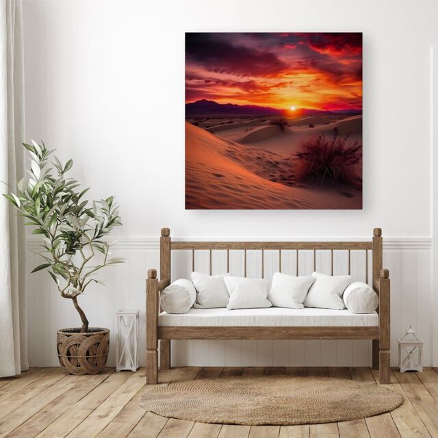 "Warren Reed - Designer Sunset In The Desert Canvas - Size: W30"" x H30""" - image 1