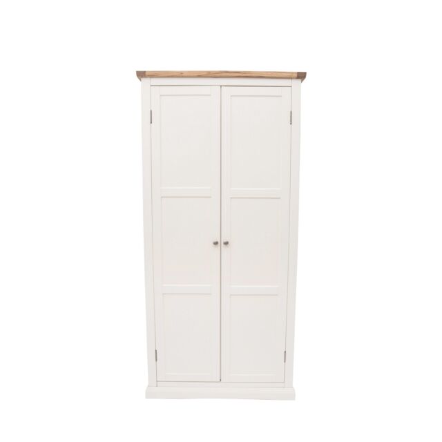 Cabinet Bits Cosenza 2 Door Wardrobe Chrome Knob in Off-White - image 1