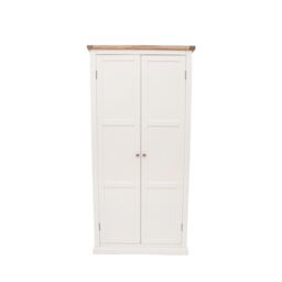 Cabinet Bits Cosenza 2 Door Wardrobe Chrome Knob in Off-White