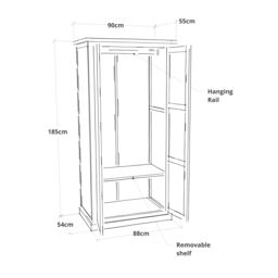 Cabinet Bits Cosenza 2 Door Wardrobe Chrome Knob in Off-White - thumbnail 6
