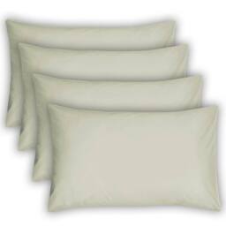 Smart Living Polycotton Housewife Pillowcases 4 Pack 48x74cm Bedding in Ivory - Size: Standard Pillow Case - thumbnail 1
