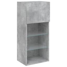 Berkfield Home TV Cabinet with LED Lights Concrete Grey 40.5x30x90 cm - thumbnail 6