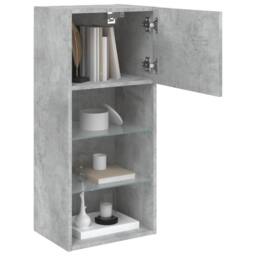 Berkfield Home TV Cabinet with LED Lights Concrete Grey 40.5x30x90 cm - thumbnail 5