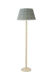 ValueLights Bobbin Floral Printed Pleated Shade Cream Bobble Floor Lamp with Bulb - thumbnail 6