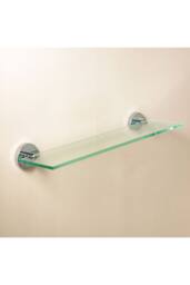 Cosmic Bathroom Shelf Organizer Glass Chrome 10kg resistance Start Collection in Grey - thumbnail 2