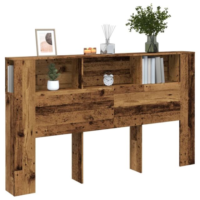 Berkfield Home Headboard Cabinet Old Wood 180x18.5x102.5 cm Engineered Wood in Brown - image 1