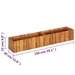 Berkfield Home Garden Raised Bed 150x30x25 cm Solid Acacia Wood in Brown - Size: 150 x 30 x 25 cm - thumbnail 6