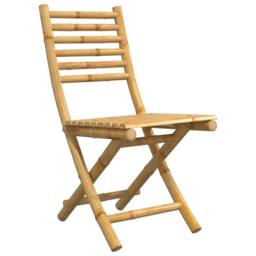 Berkfield Home Beautiful Folding Garden Chairs 4 pcs 43x54x88 cm Bamboo in Tan - Size: 43 x 54 x 88 cm - thumbnail 1
