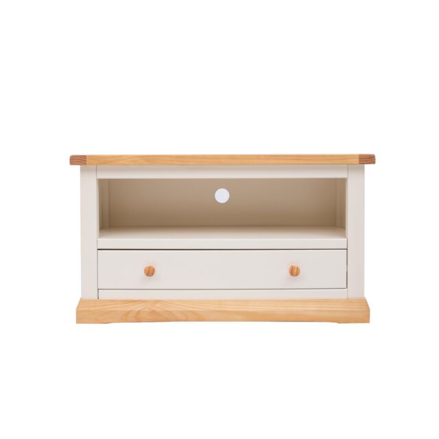 Cabinet Bits Trevi Off-White 1 Drawer TV Cabinet Wood Knob - image 1