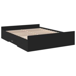 Berkfield Home Bed Frame with Drawers without Mattress Black 150x200 cm King Size - thumbnail 6