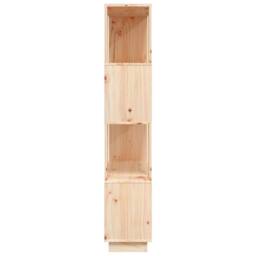 Berkfield Home Book Cabinet/Room Divider 80x25x132 cm Solid Wood Pine in Light Tan - Size: 80 x 25 x 132 cm - thumbnail 4
