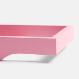 OHS Bamboo Bath Tray Storage Bathtub Rack Caddy in Pink - thumbnail 6