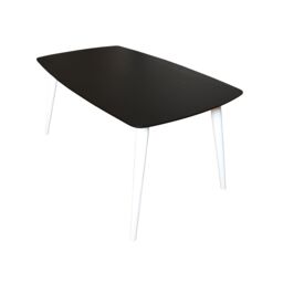 Orsina Black Ash Veneer Dining Table, Modern Rubberwood, Modern Black & White Dining Table, Wooden Dining Table - thumbnail 1