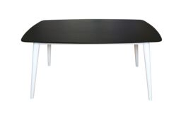 Orsina Black Ash Veneer Dining Table, Modern Rubberwood, Modern Black & White Dining Table, Wooden Dining Table - thumbnail 2