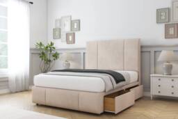 "Sloomy Lisbon Naples Divan Set 2 Drawers-54"" Headboard-Footboard in Light Sand - Size: Double" - thumbnail 1