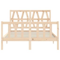 Berkfield Home Bed Frame with Headboard 120x200 cm Solid Wood in Brown - thumbnail 6