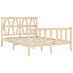 Berkfield Home Bed Frame with Headboard 120x200 cm Solid Wood in Brown - thumbnail 5