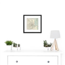 Artery8 Map 1934 Aberdeen City Scotland Plan Chart 8X8 Inch Square Wooden Framed Wall Art Print Picture with Mount in Black - thumbnail 2