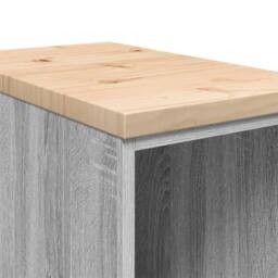 Berkfield Home Garage Storage Cabinet Grey Sonoma 30x51x85 cm Solid Wood Pine - Size: 30 x 51 x 85 cm - thumbnail 8