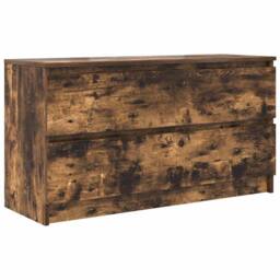 Berkfield Home TV Cabinet Smoked Oak 100x35x54 cm Engineered Wood in Brown - Size: 100 x 35 x 54 cm - thumbnail 1