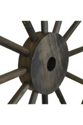Cartwheel - Decorative Solid Wood Garden Wheel Ornament With Metal Rim - thumbnail 4